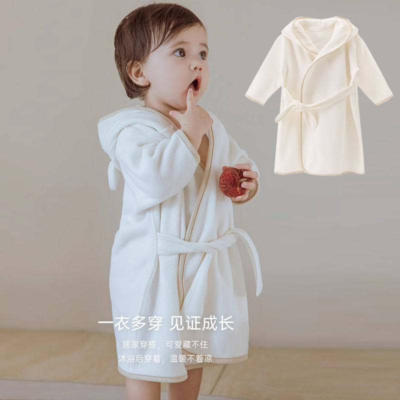 宝宝睡袍秋冬款2025新款洋气儿童秋装家居袍男女童简约法兰绒睡袍,淘宝优惠券,粉丝福利购,淘宝优惠卷
