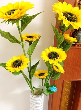 仿真向日葵太阳花假花绢花客厅卧室落地高枝摆放花室内装饰花