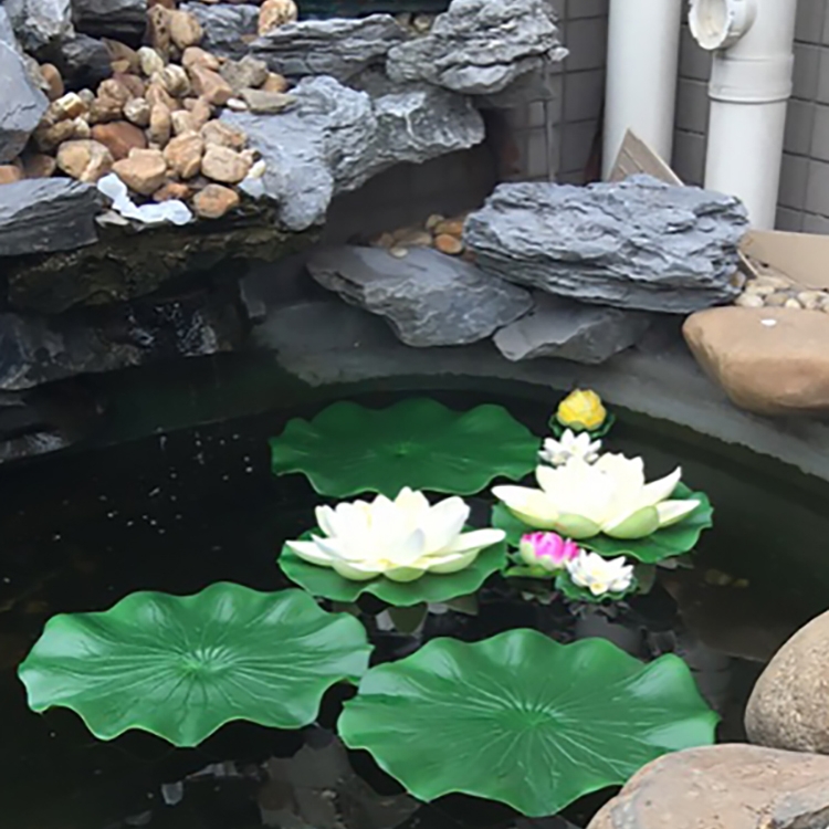 仿真带杆荷叶荷花水池塘装饰叶子拍摄插花用品儿童演出舞蹈道具花-图2
