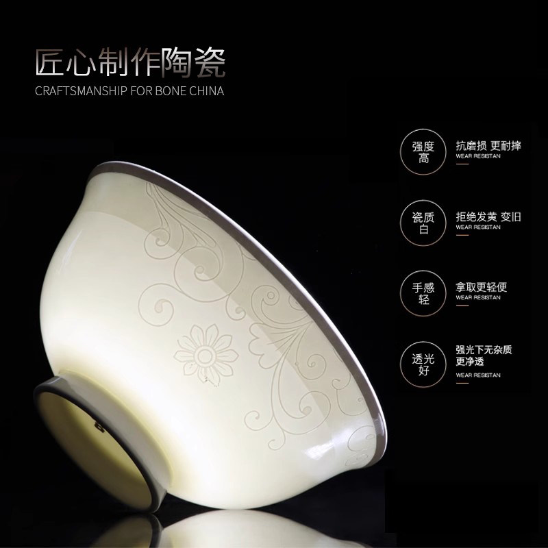 碗碟套装家用2025新款欧式轻奢高颜值景德镇陶瓷餐具碗盘筷乔迁