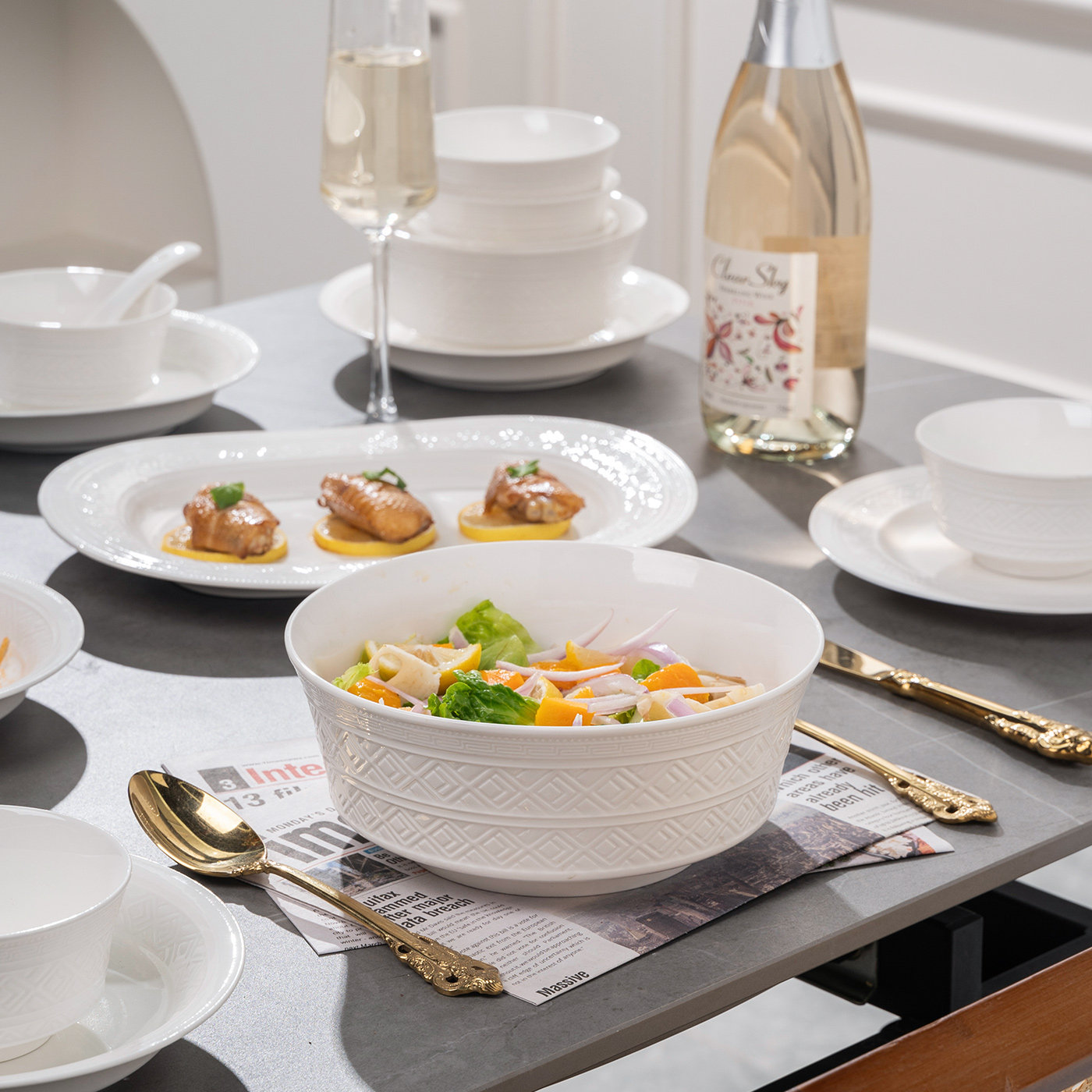 高温釉下彩2025新款碗碟家用套装高颜值餐具乔迁送礼碗盘碗碟组合