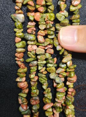天然花绿宝石有孔串珠 粉色绿色相间DIY手工饰品 手链项链用珠