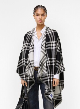 羊毛羊绒丝质混纺斗篷BURBERRY