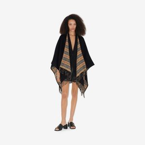 【24期免息】BURBERRY 双面两穿格纹羊毛斗篷披肩 多色