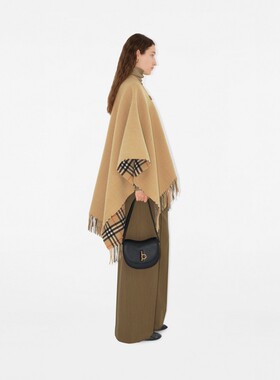 格纹羊毛斗篷BURBERRY