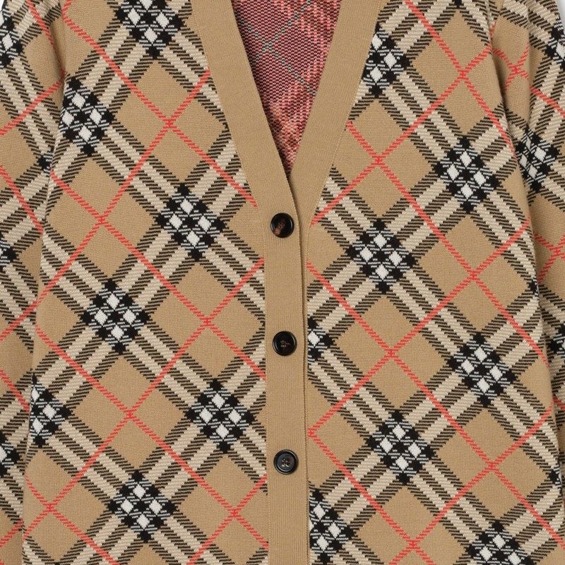 【新款】BURBERRY女装 格纹棉毛混纺开衫 81183651,淘宝优惠券,粉丝福利购,淘宝优惠卷