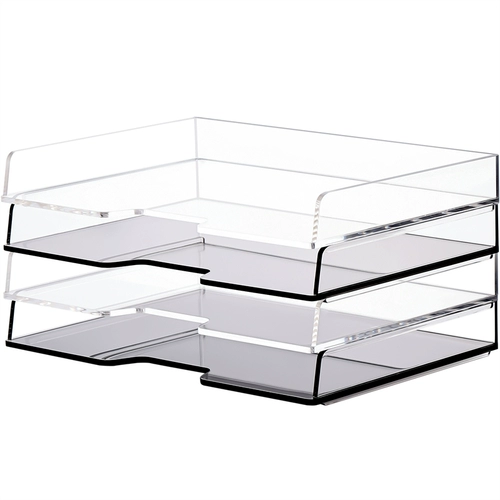 Sanrui Акриловый файл стойки A4 Большая и утолщенная многослойная стойка для хранения папков плюс классификация рабочего стола Работа на стойке