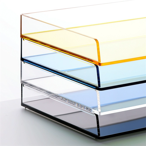 Sanrui Акриловый файл стойки A4 Большая и утолщенная многослойная стойка для хранения папков плюс классификация рабочего стола Работа на стойке