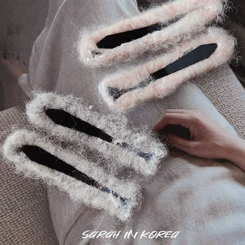 Sarah in Korea韩国 包邮 秋冬毛毛绒滴BB夹侧面刘海边夹 - 图2