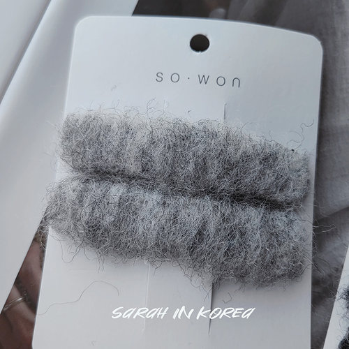 Sarah in Korea韩国 包邮 秋冬毛毛绒滴BB夹侧面刘海边夹 - 图1