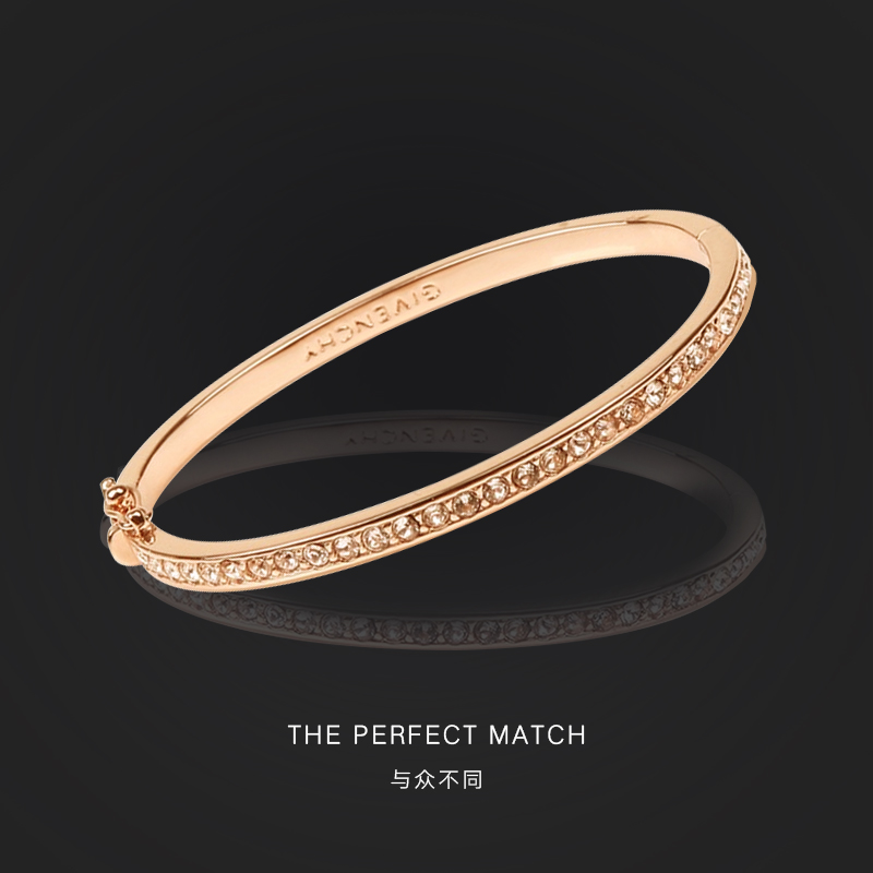 客邻尚品海外旗舰店Givenchy/纪梵希水晶手镯女手链手镯首饰简约镶钻玫瑰金手镯2