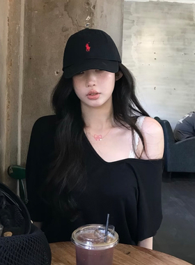 RALPH LAUREN拉夫劳伦帽子男女同款情侣款鸭舌帽纯色棉质棒球帽
