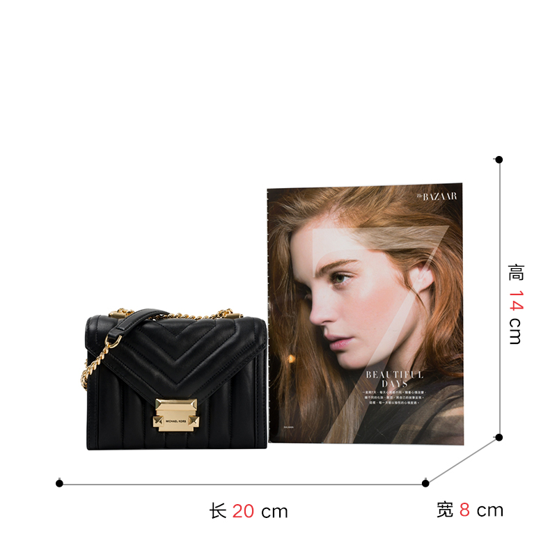 客邻尚品海外旗舰店Michael Kors/MK女包链条信封包Whitney几何衍缝单肩斜挎包2