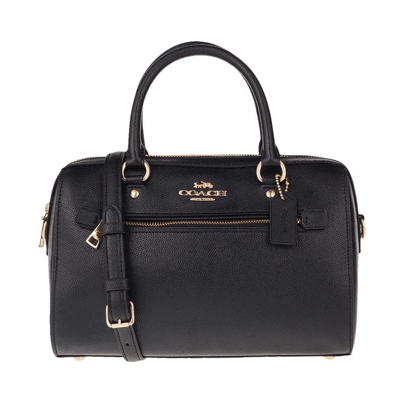 客邻尚品海外旗舰店COACH/蔻驰奥莱款小号女士经典标志皮质单肩斜挎手提波士顿水桶包0