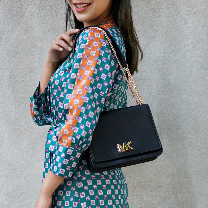 客邻尚品海外旗舰店Michael Kors/MK女包翻盖风琴包单肩斜挎链条包35SOGOXL3L1