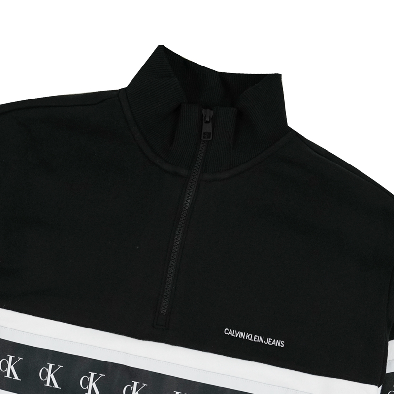客邻尚品海外旗舰店Calvin Klein/凯文克莱/CK男士横条纹字母logo串标套头衫41Q90612