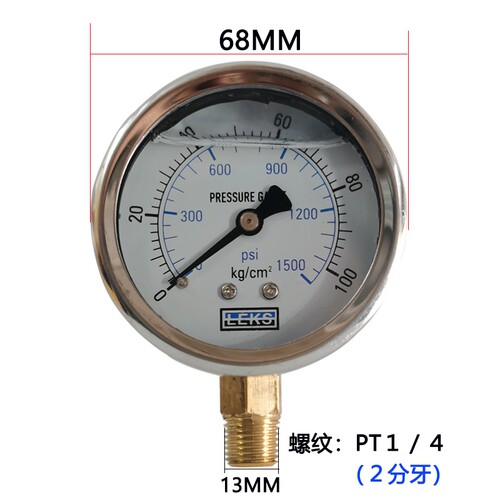 不锈钢壳耐震压力表YN60 10 25 100 250KG油压表注塑机液压表油表 - 图2
