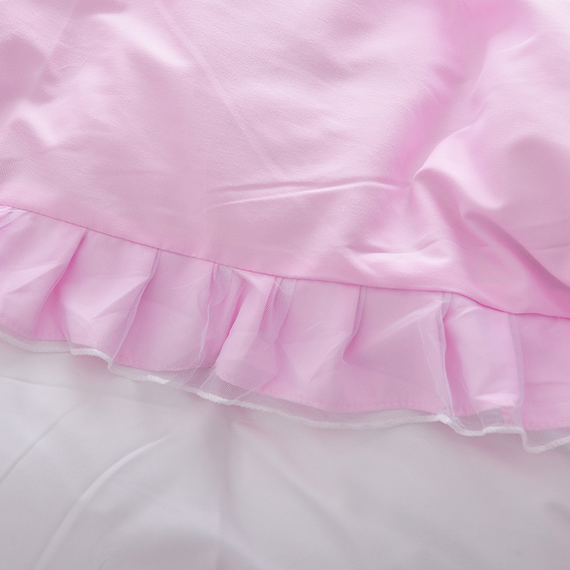 韩式少女心公主风白纱蕾丝纯色床裙四件套1.5m/1.8米双人床上用品