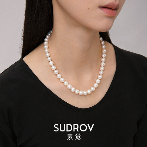 SUDROV素觉珍珠项链圆形淡水珍珠颈饰妈妈款女优雅颈链锁骨链女潮 - 图1