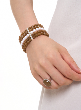 SUDROV素觉和田玉珍珠手链