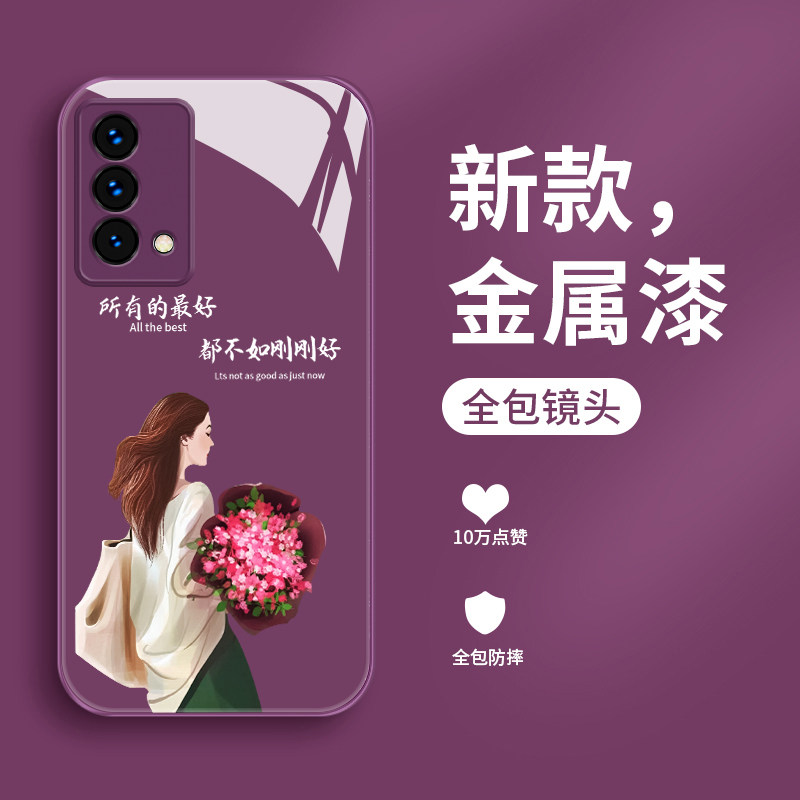 适用oppok9手机壳新款液态玻璃k9s保护套K九个性简约不如刚刚好k9pro镜头全包防摔0pp0网红时尚潮流创意女款