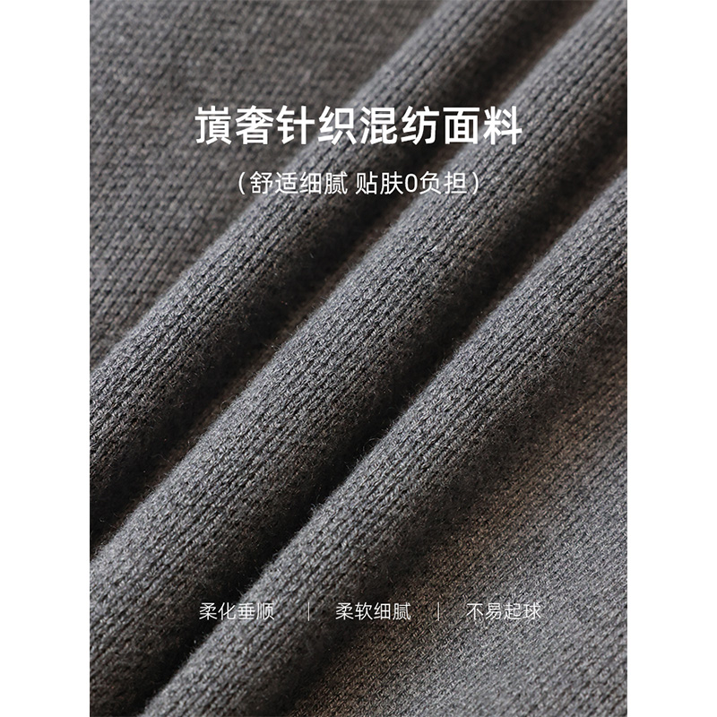 张大人大码显瘦遮肉复古学院风针织开衫两件套格纹半裙时尚套装春-图3