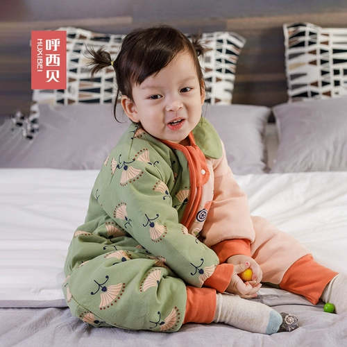 Зимняя пижама для мальчиков, стеганый спальный мешок с молнией