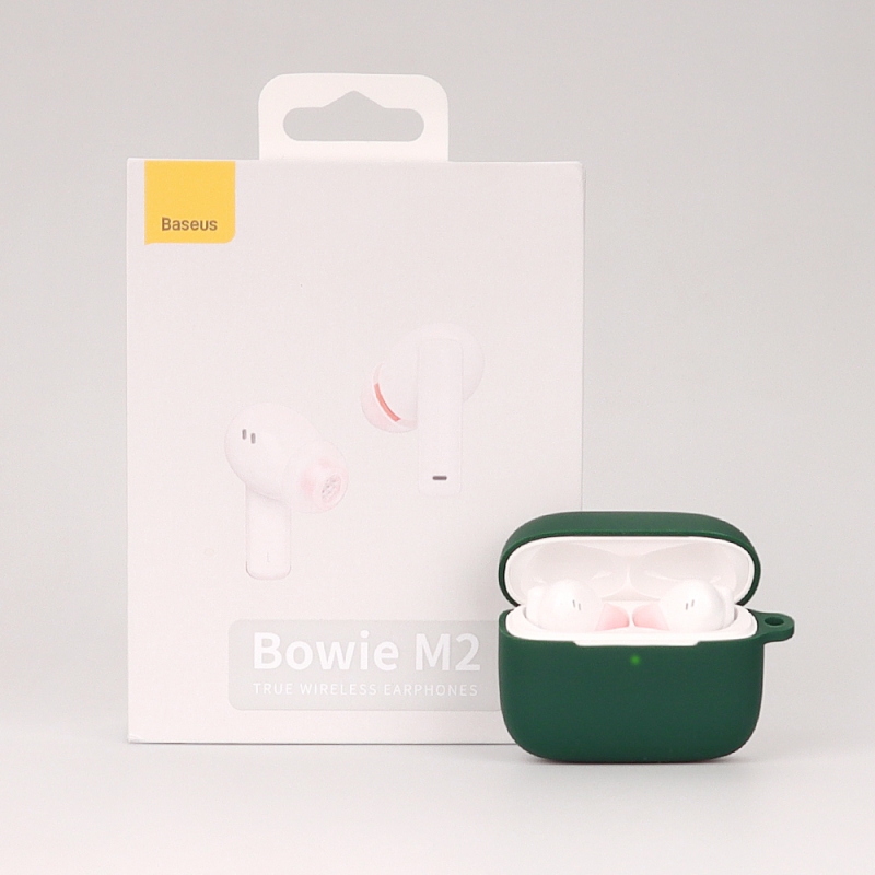 适用BASEUS倍思M2耳机保护套Bowie M2S无线蓝牙耳机充电仓盒子ANC保护壳BowieM2全包防摔套可爱卡通硅胶软壳