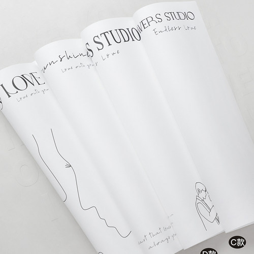 苔米 isn网红简约纸花束包花纸白色英文子鲜花包装纸玫瑰花店材料 - 图2