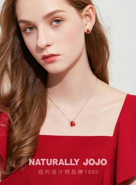 纯银红玛瑙招财龙项链女