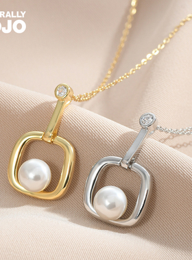 小众设计感几何方糖珍珠项链女2025年新款时尚轻奢气质简约锁骨链