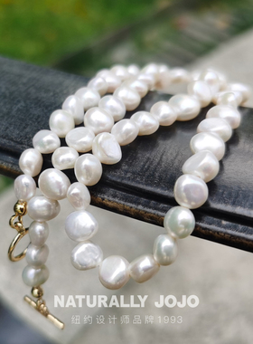 异形巴洛克两面光淡水珍珠项链女