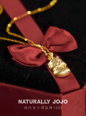 925纯银喷砂萌龙吊坠项链女