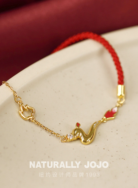 纯银招财龙红绳手链女