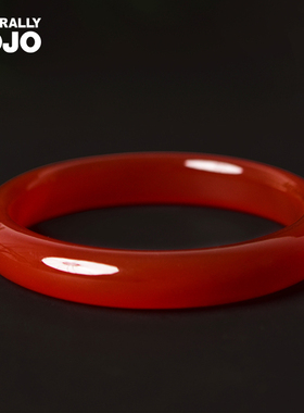 新中式复古红玉髓玛瑙手镯女款精致百搭细圆条鸿运当头中国风玉镯