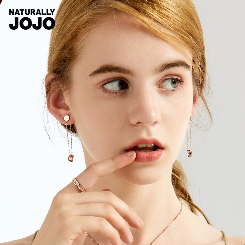 金玫瑰金正品网红锁骨链毛衣链森系彩金项链 钛钢项链女镀 JOJO 18K 金玫瑰金正品网红锁骨链毛衣链森系彩金项链 钛钢项链女镀 JOJO 18K