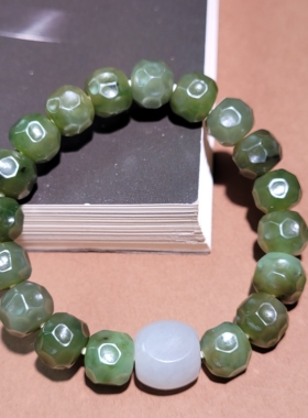 卡10mm和田玉碧玉白玉无相珠手串