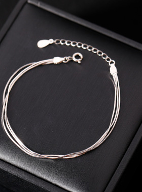 三层手链女ins轻奢韩版小众设计感多层网红手饰学生个性通勤饰品