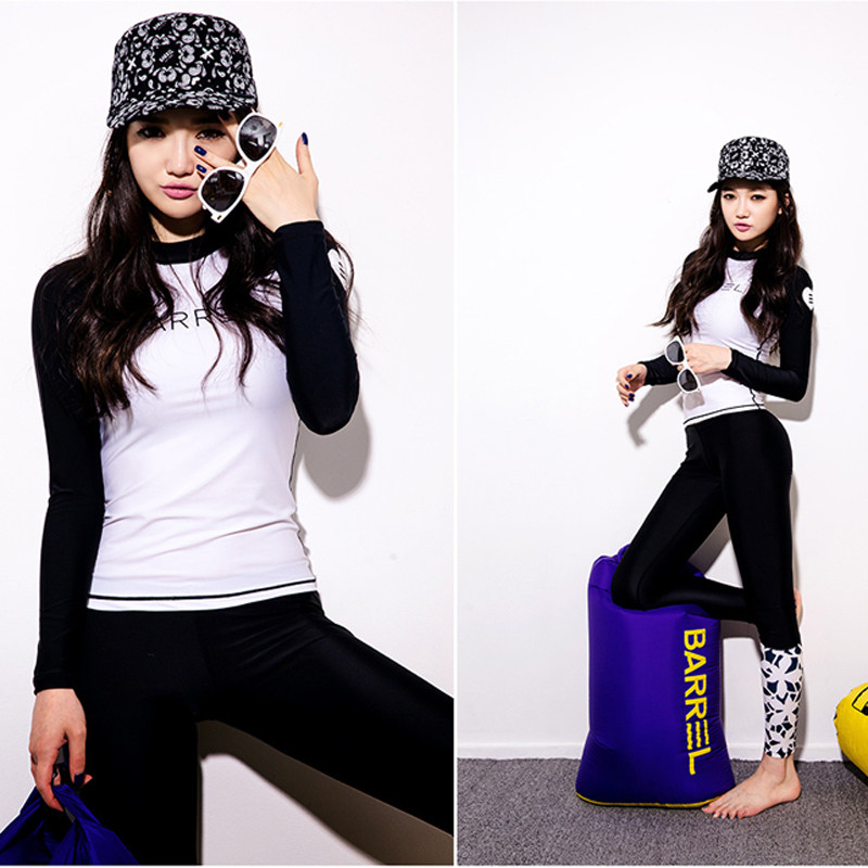 黑白拼接速冰冰丝运动套装夏户外 艾璐思休闲运动套装