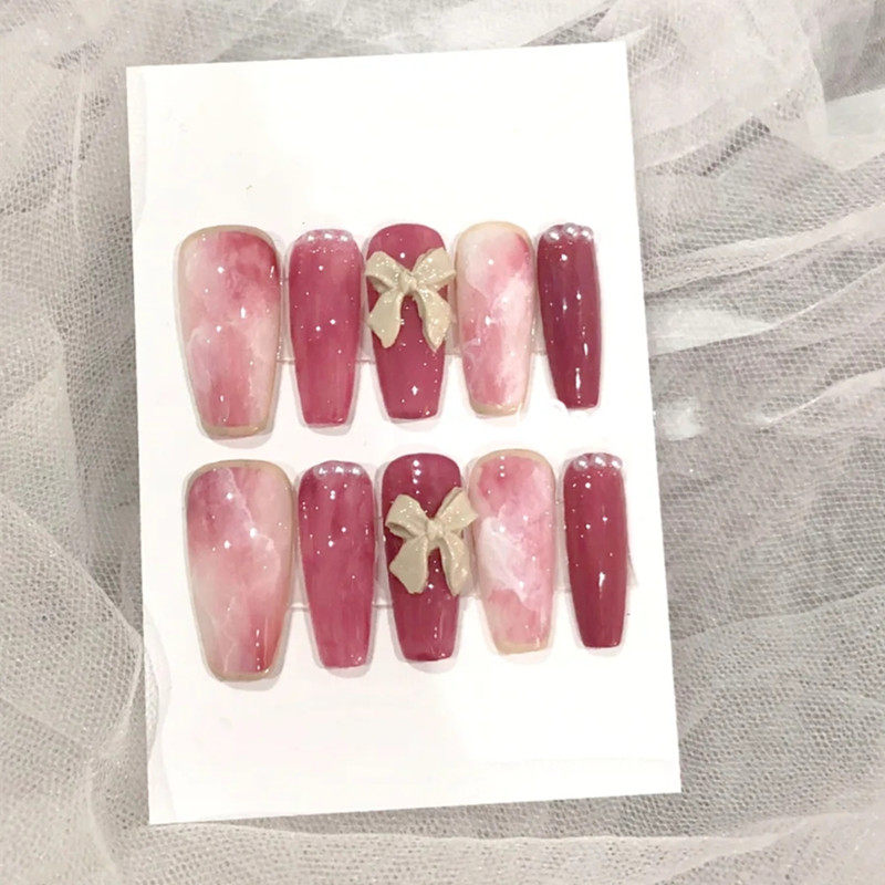 假指甲贴片光疗成品 网红丝带蝴蝶结少女 穿戴新娘甲孕妇甲片美甲,淘宝优惠券,粉丝福利购,淘宝优惠卷