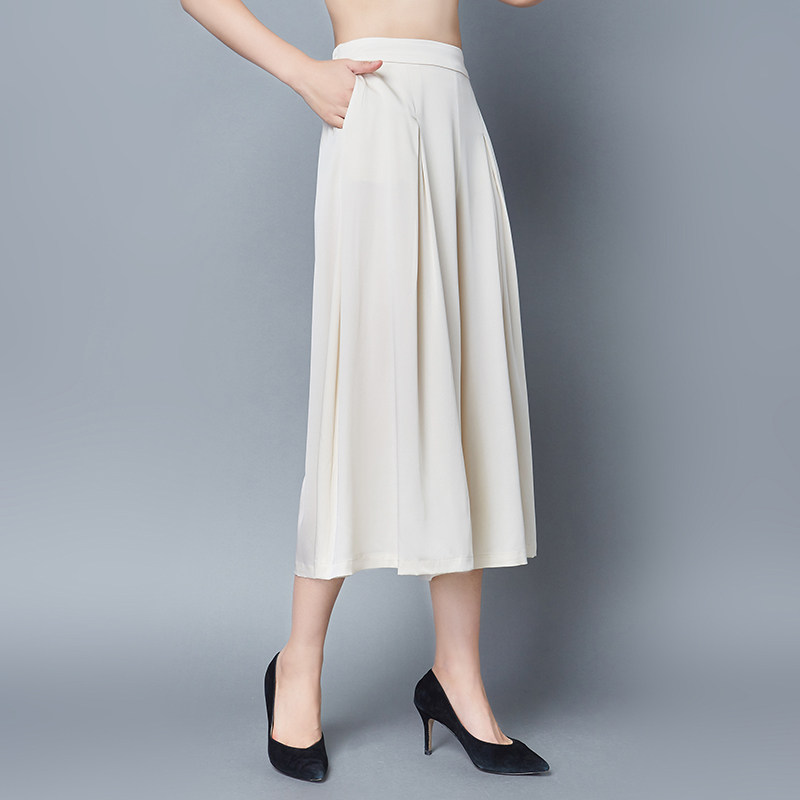 重磅桑蚕丝绸宽松休闲八分2023裙裤 宛香丝休闲裤