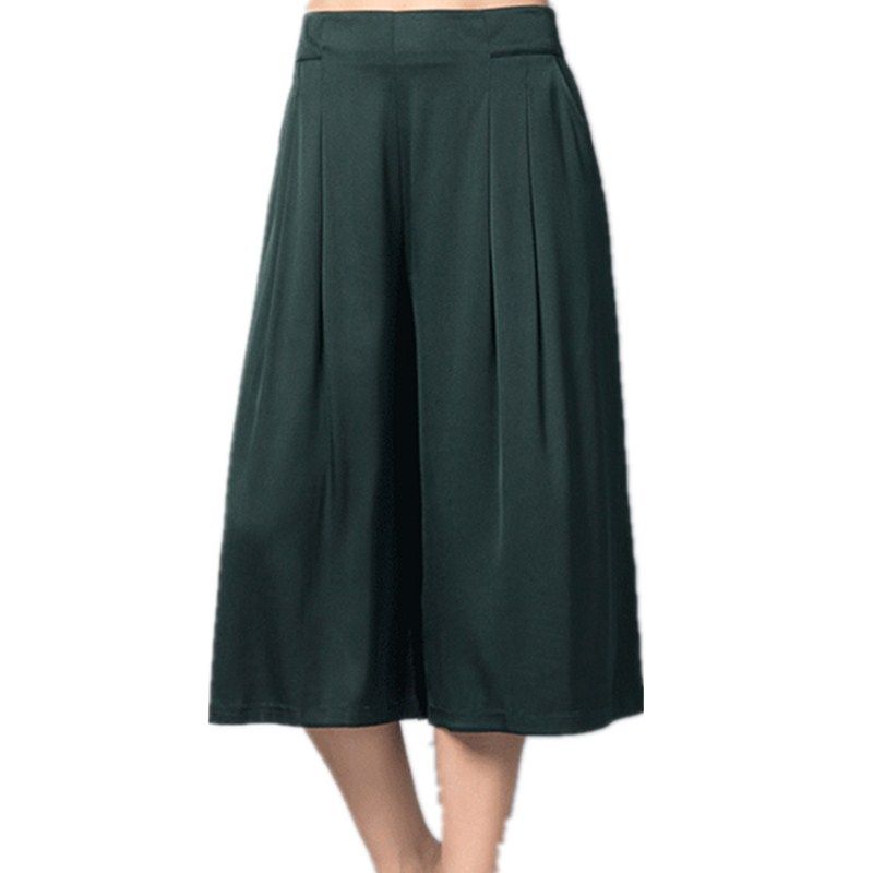 重磅七分宽松大码阔腿杭州丝绸裙裤 宛香丝休闲裤