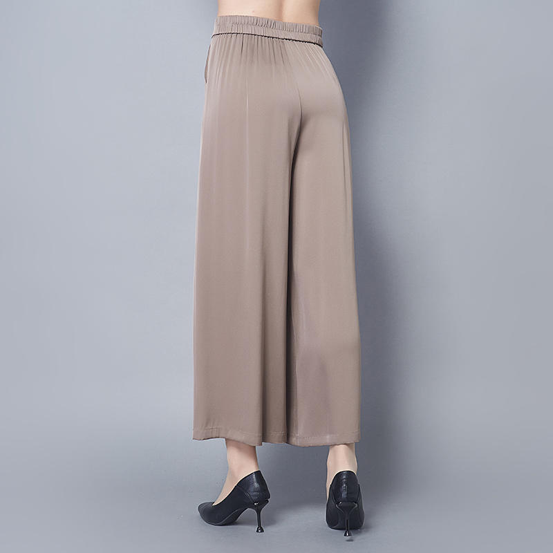 重磅桑蚕丝九分阔腿大码夏真丝裙裤 宛香丝休闲裤