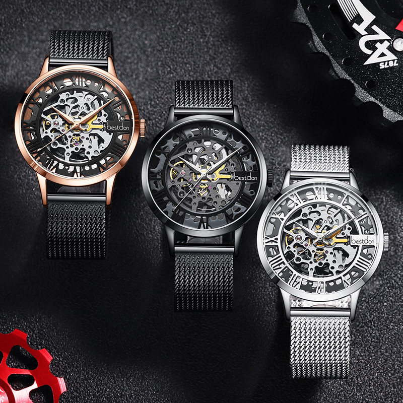 邦顿男士全镂空超薄自动中性机械表 bestdon帝瑞国产腕表