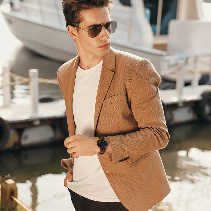 邦顿爆裂纹真皮带款男士超薄石英表 bestdon帝瑞国产腕表