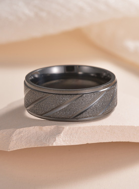 复古小众钛钢洗水不掉色男士戒指
