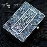 Резная креативная ветрозащитная зажигалка ручной работы на керосине, серебро 925 пробы