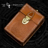 Портативный портсигар ручной работы, барсетка, кожаный ящик для хранения для друга, 20 шт, из натуральной кожи