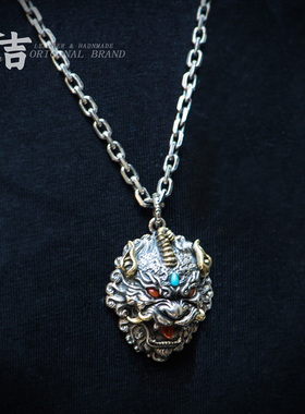 手工纯银招财貔貅项链吊坠时尚