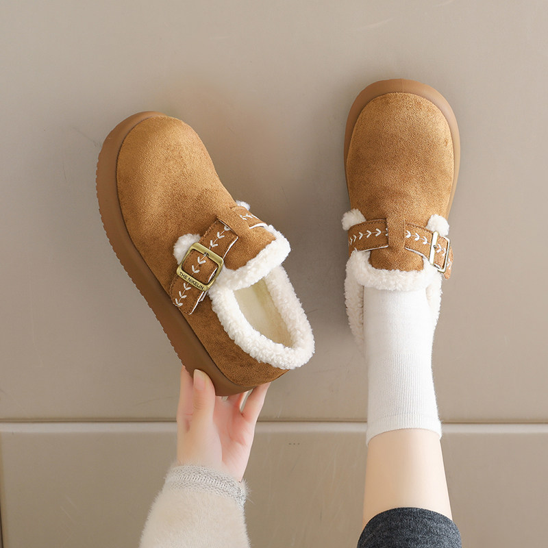 加绒勃肯鞋女冬季2025年新款保暖一脚蹬孕妇毛毛鞋平底二棉休闲鞋,淘宝优惠券,粉丝福利购,淘宝优惠卷